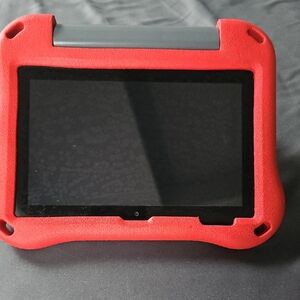Fire 7  12th Generation Tablet with Red Protective Case